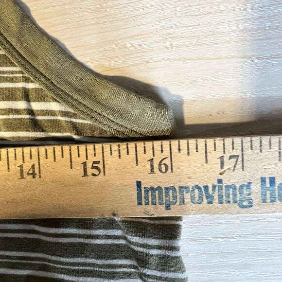 Womens Green Striped Maxi Tank Shirt Dress M Beach Vacation Cruise Summer - Picture 10 of 12